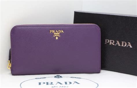 prada dark purple wallet|prada wallet outlet.